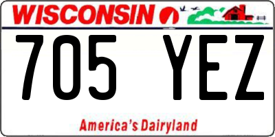 WI license plate 705YEZ