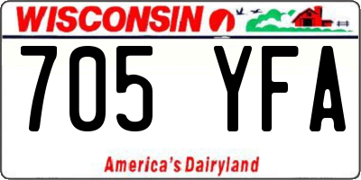 WI license plate 705YFA
