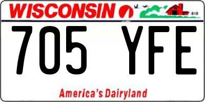 WI license plate 705YFE