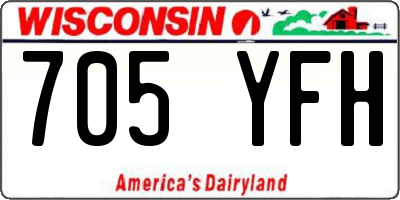 WI license plate 705YFH