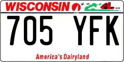 WI license plate 705YFK