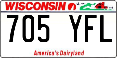 WI license plate 705YFL