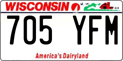 WI license plate 705YFM