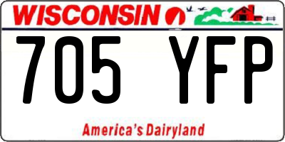 WI license plate 705YFP