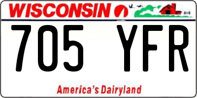 WI license plate 705YFR