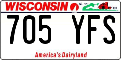 WI license plate 705YFS