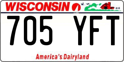WI license plate 705YFT