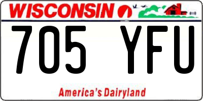 WI license plate 705YFU