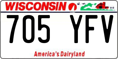 WI license plate 705YFV