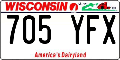 WI license plate 705YFX