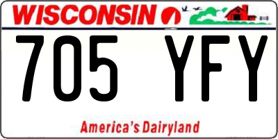 WI license plate 705YFY