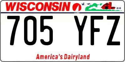 WI license plate 705YFZ