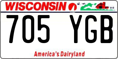 WI license plate 705YGB