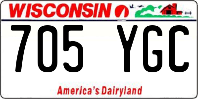 WI license plate 705YGC