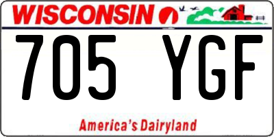 WI license plate 705YGF