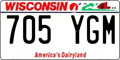 WI license plate 705YGM