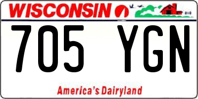 WI license plate 705YGN