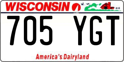 WI license plate 705YGT
