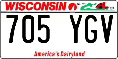 WI license plate 705YGV