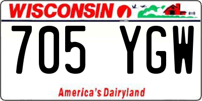 WI license plate 705YGW