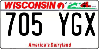 WI license plate 705YGX