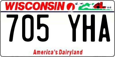 WI license plate 705YHA