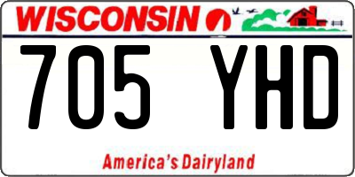 WI license plate 705YHD