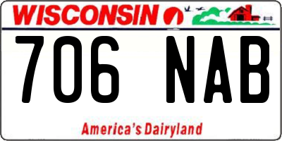 WI license plate 706NAB