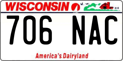 WI license plate 706NAC