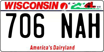 WI license plate 706NAH