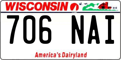 WI license plate 706NAI