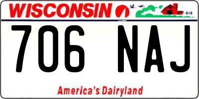 WI license plate 706NAJ