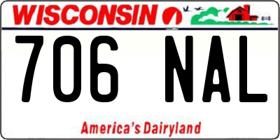 WI license plate 706NAL