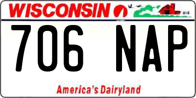 WI license plate 706NAP