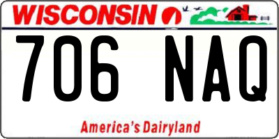 WI license plate 706NAQ