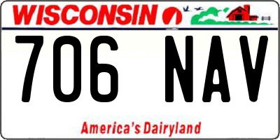 WI license plate 706NAV