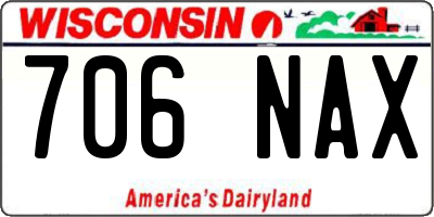 WI license plate 706NAX