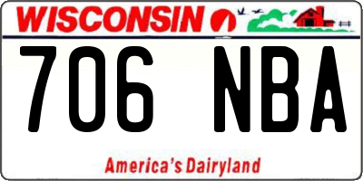 WI license plate 706NBA