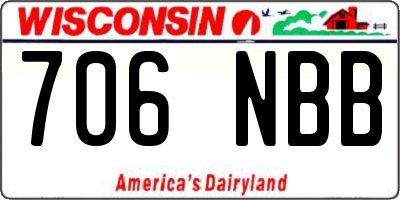 WI license plate 706NBB