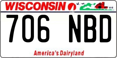 WI license plate 706NBD
