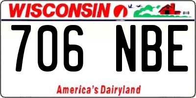 WI license plate 706NBE