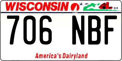 WI license plate 706NBF