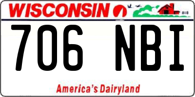WI license plate 706NBI