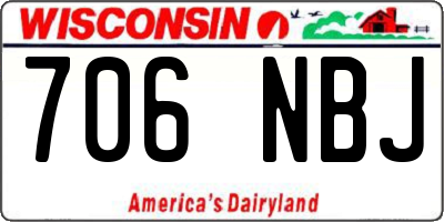 WI license plate 706NBJ