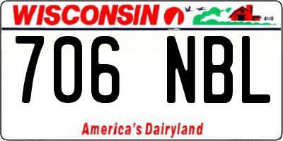 WI license plate 706NBL