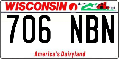 WI license plate 706NBN