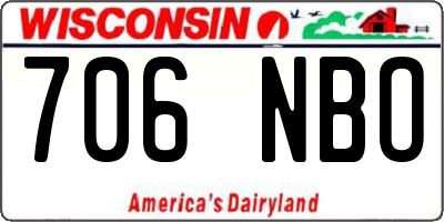 WI license plate 706NBO