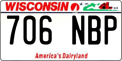 WI license plate 706NBP