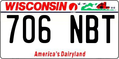 WI license plate 706NBT