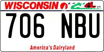 WI license plate 706NBU